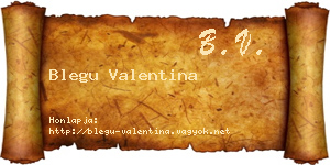 Blegu Valentina névjegykártya